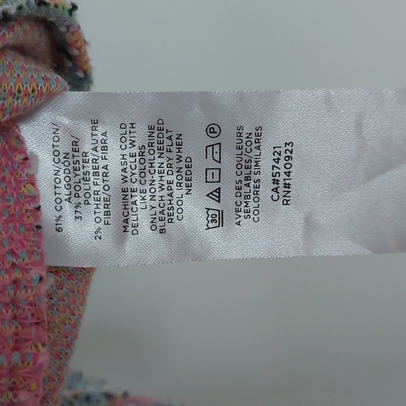 LOFT Textured Puff Sleeve Woven Short Sleeve Blouse Small - Picture 6 of 6